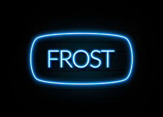 Frost  - colorful Neon Sign on brickwall