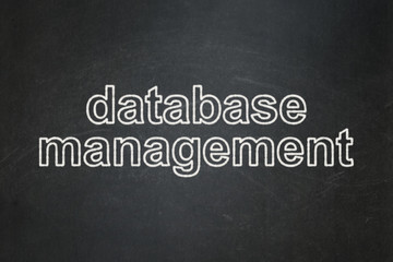 Obraz premium Programming concept: Database Management on chalkboard background