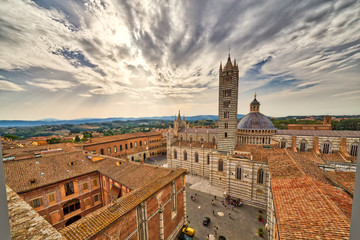 top view of main square of Siena