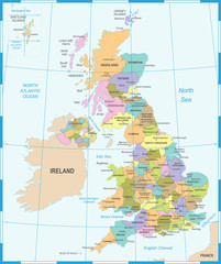 United Kingdom Map - Vector Illustration