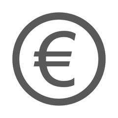 Euro symbol icon simple vector