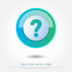 Question mark sign icon, vector illustration. FAQ button. Asking questions. Ask for help. Question mark iconic pictogram or signage