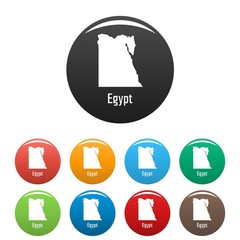 Egypt map in black set vector simple