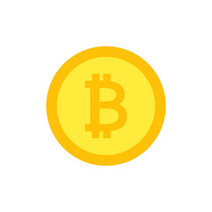 Bitcoin vector icon. Crypto currency flat illustration.