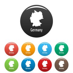 Germany map in black set vector simple