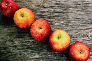 Apples on the wooden table