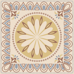 Arabic style tiles for wall and floor. Modern decor of the traditional encaustic technique. Ceramic decorative tiles.