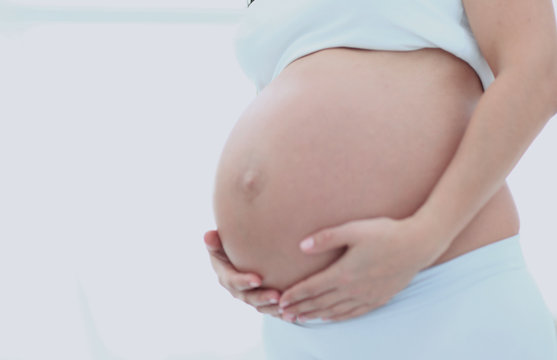 Pregnant woman smiling