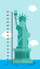 Meter wall with statue of liberty, illustration © Jehsomwang