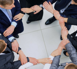 group of business people together. view from above