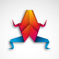 żaba origami wektor © Rzoog