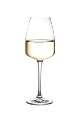 Wineglass with white wine. Concept and idea