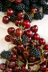 Detox diet healthy food vegetarian berries fresh natural vitamins raw summer concept