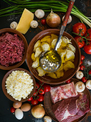 Serving culinary kitchen countryside handmade restaurant food cook traditional background
