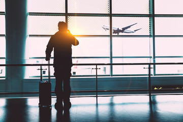 Airport terminal ready to board the passengers, business background.