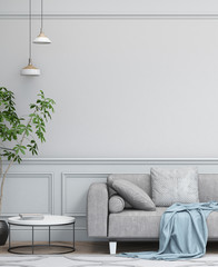 Interior design simple scene. 3d modern scandinavian interior. 3d render studio.