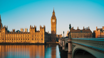 Naklejka na ściany i meble Big Ben and House of Parliament at dawn, London, UK