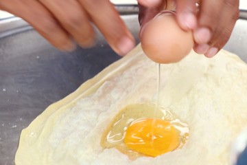 Making of dessert sweet roti