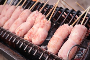 BBQ sausages street food