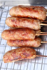 BBQ sausages street food