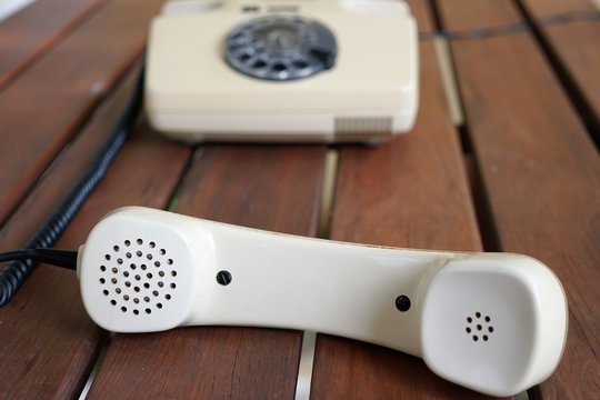 Isolated vintage telephone
