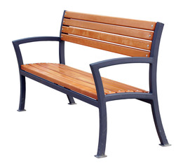 Park bench isolated over a white background