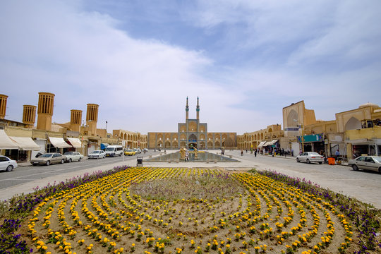 view of Amir Charhmaq Mosque, Yazd, Iran