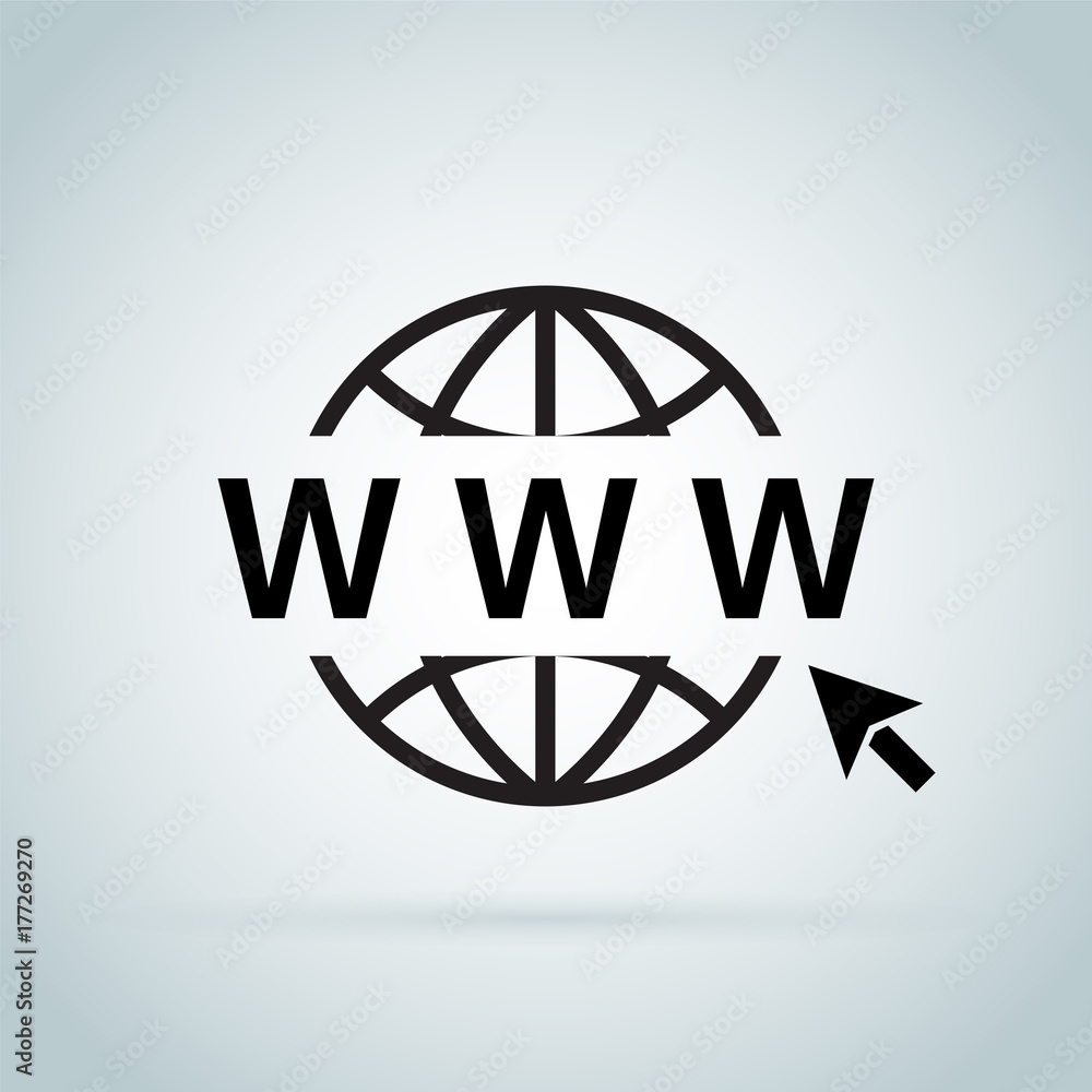 Poster click to go to online website or internet flat vector icon for apps and websites