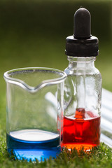 Backgrounds of glassware in Lab.