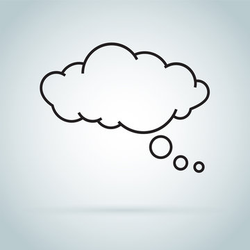 Dream Cloud Isolated Icon. Speech Bubble Of Dreaming Icon Isolated On Background.