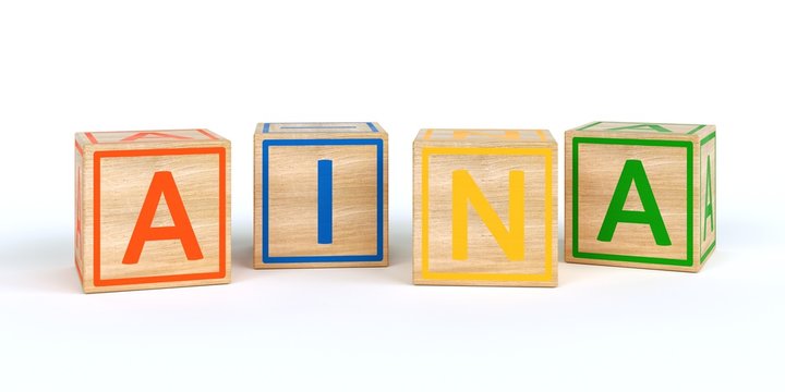 Name Aina bunte W&uuml;rfel