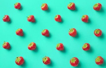 Colorful pattern of strawberries