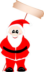 Weihnachtsmann mit leerem Schild