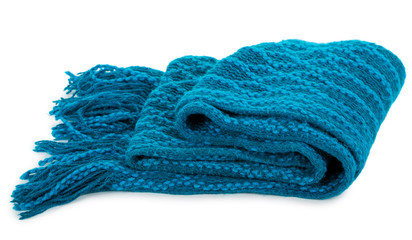 woman's blue scarf