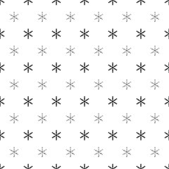 Christmas New Year seamless pattern with snowflakes. Holiday background. Silver snowflakes. Xmas winter decoration. Silver texture. Hand drawn vector illustration. Snow pattern. Wrapping gift paper.