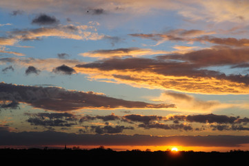 Storm clouds over an evening Sky