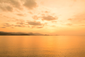 golden sky and sea in sunset  ,Koh Samui ,Thailand
