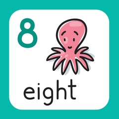Card for learning to count from 1 to 10. Education