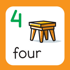 Card for learning to count from 1 to 10. Education