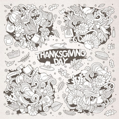 Sketchy vector hand drawn Doodle cartoon set of objects