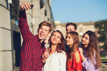 Fototapeta premium Selfie friendship sweet memories leisure dating concept