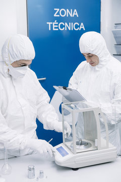 Scientists working in lab