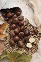 chestnuts on a table