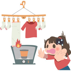 火事に気付いてパニックになる女性 © soratoki