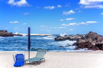 Sturm Strand Castelsarado Felsen