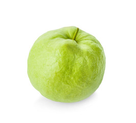 Green guava isolated on white background