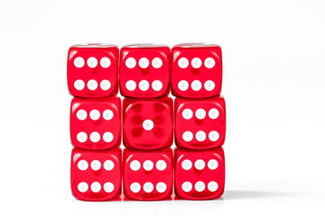concept luck - dice gambling on white background