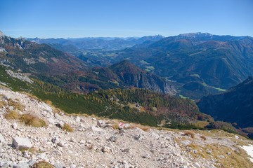 autumn hike to grosser priel mountain