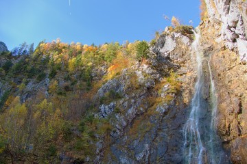 klinserfall waterfall in totes gebirge mountains