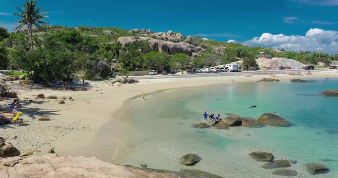 Horseshoe Bay at Bowen - iconic beach with granite climbing rocks, Australia